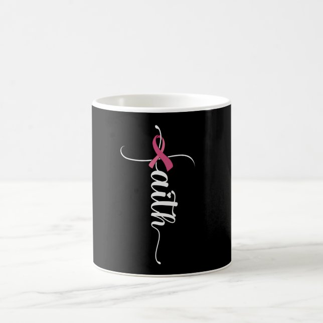 Mug Faith Croix chrétienne Conscience du cancer du sei (Centre)