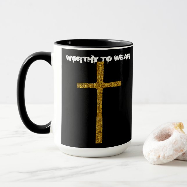 Mug Faith Cross Gold - À Porter (Avec donut)