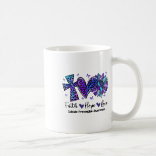 Mug Faith Hope Love Sunflower Leopard Suicide Awards