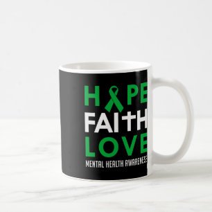 Mug Faith Love Green Ribbon Sensibilisation à la santé