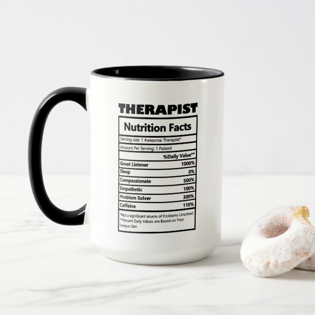Mug Faits de travail du thérapeute cool (Avec donut)