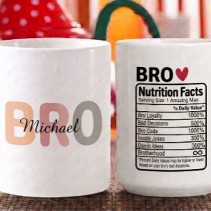 Mug Faits nutritionnels de frère personnalisés Nom, tr