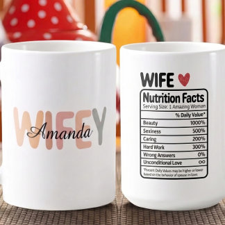 Mug Faits Nutritionnels de l'Épouse Personnalisés Cade