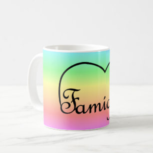 Mug Famiglia Italien Coeur de famille arc-en-ciel