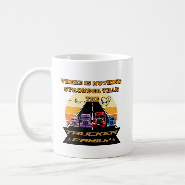 Mug Famille de camionneurs Parents forts Enfants Bond  (Gauche)