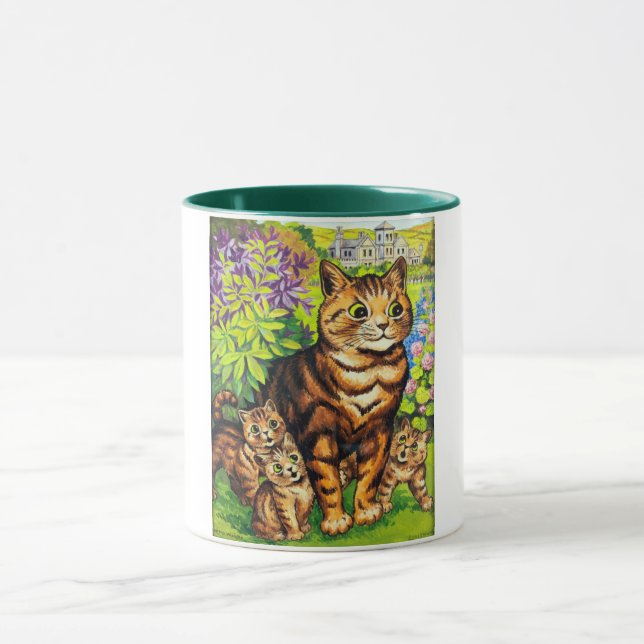 Mug Famille de Chats dans un jardin, Louis Wain (Centre)