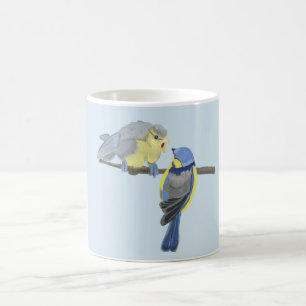 Mug Famille de poulet bleu et jaune
