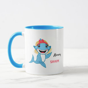 Mug Famille de requins heureux Maman requin