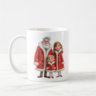 Mug Famille d'hiver Premium Cozy 3D Pixar Aquarelle