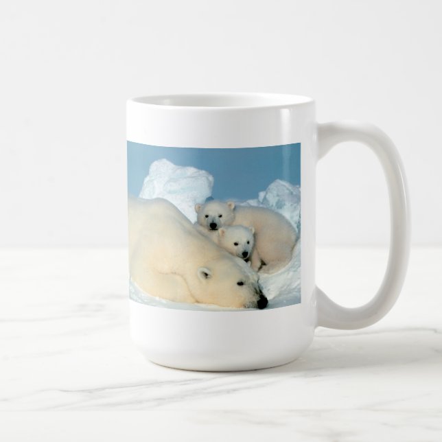 Mug Famille d'ours blanc (Droite)