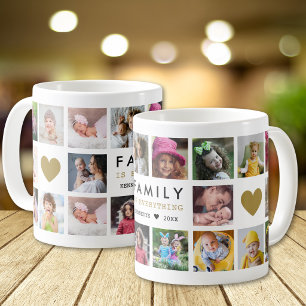 Mug Famille est tout Citation Nom 20 Collage de photos