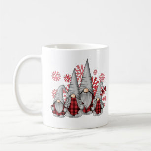 Mug Famille Gnomes Xmas Sublimation Plaid Gnome Rouge
