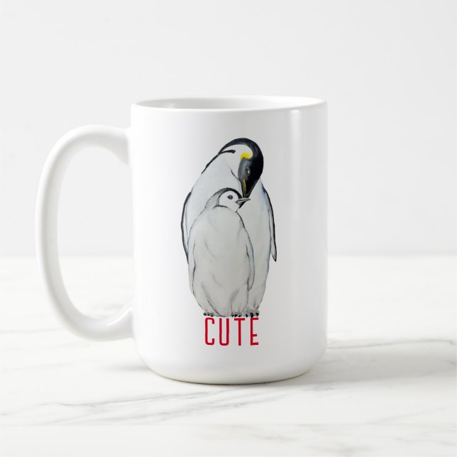 Mug Famille mignonne de pingouins empereurs T-Shirt (Gauche)