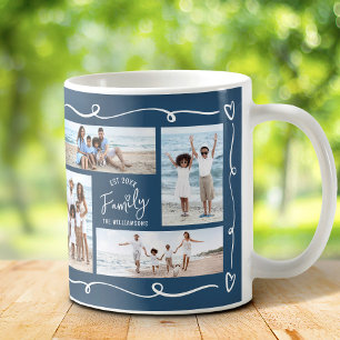 Mug Famille Navy Année d'Etablissement 4 Photo Doodles