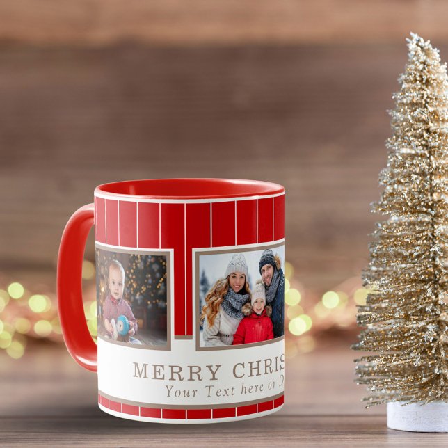 Mug Famille personnalisée 3 Photo Collage Noël (Créateur téléchargé)