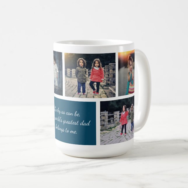 Mug Famille personnalisée 6 photo collage Fête des pèr (Devant droit)