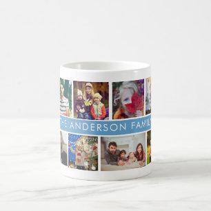 Mug Famille Photo Collage Nom personnalisé Texte Enfan