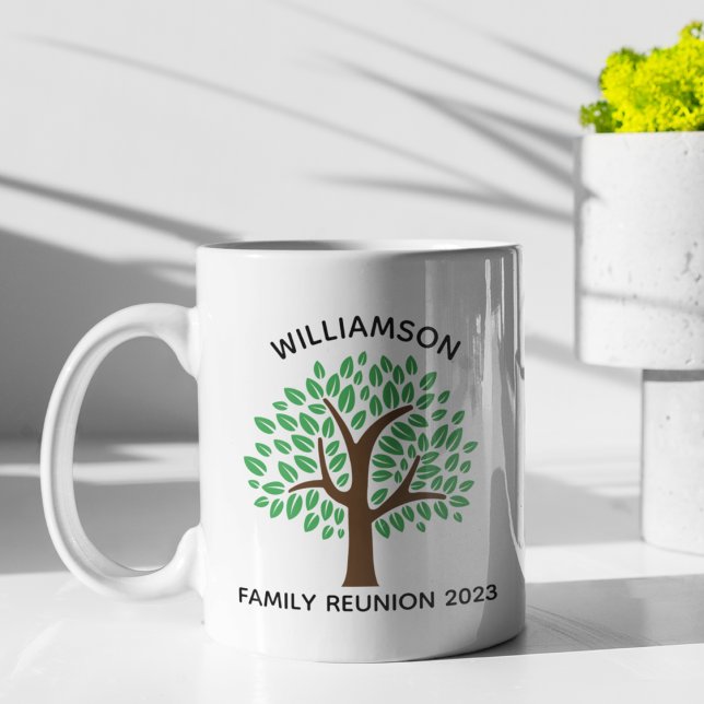 Mug Famille Réunion Cute Arbre Vert Garde personnalisé (Créateur téléchargé)