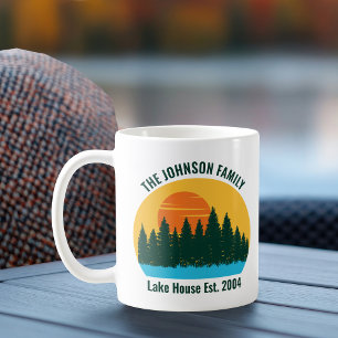 Mug Family Lake House Joli coucher de soleil Customisé