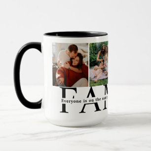 Mug Family Love Citation Custom 4 Photo Collage mignon
