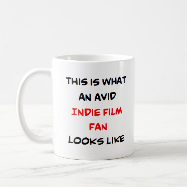 Mug fan de film indépendant, avide (Gauche)