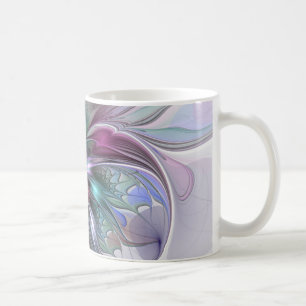 Mug Fantaisie Abstraite Moderne Fleur Fractale Colorée