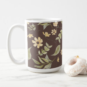 Mug Fantasie Florale Rétro Brun
