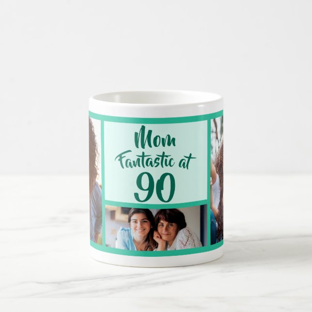 Mug Fantastique à 90 Maman anniversaire photo collage (Centre)
