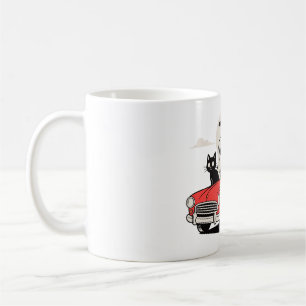 Mug Fantôme de Halloween Rétro Conduisant une Voiture