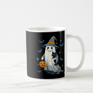 Mug Fantôme de Halloween Sorcière tenant un chat noir