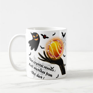 Mug Fantôme démonique avec boule de cristal flamboyant