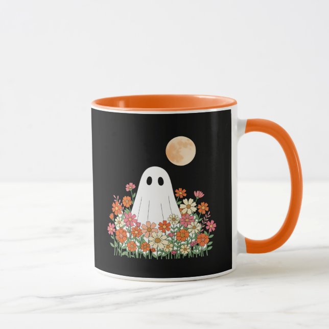Mug Fantôme éffrayant en fleur Halloween (Droite)