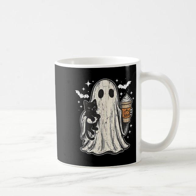Mug Fantôme Et Chat Mets, Mignons Fantômes D'Halloween (Droite)
