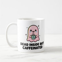 Fantôme Kawaii Drôle Mort à l'Intérieur Mais Caféi