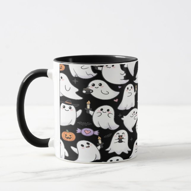 Mug Fantômes partout Éffrayant Amusement Halloween (Gauche)