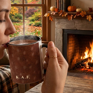 Mug Faon personnalisé sur fond terre cuite Russet terr