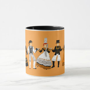 Mug farandole de costumes de Bretagne, France