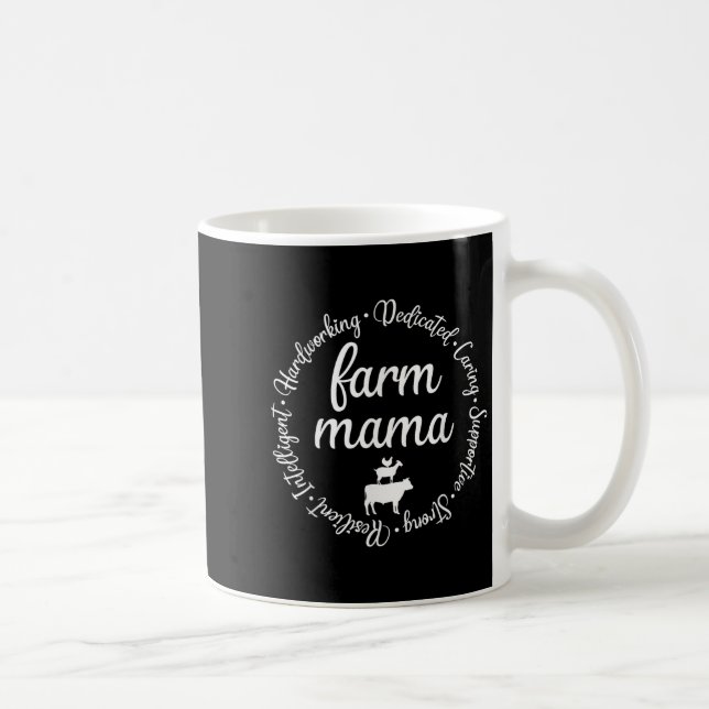 Mug Farm Mama Hardworking Dedicated Goat Chicken G Cow (Droite)