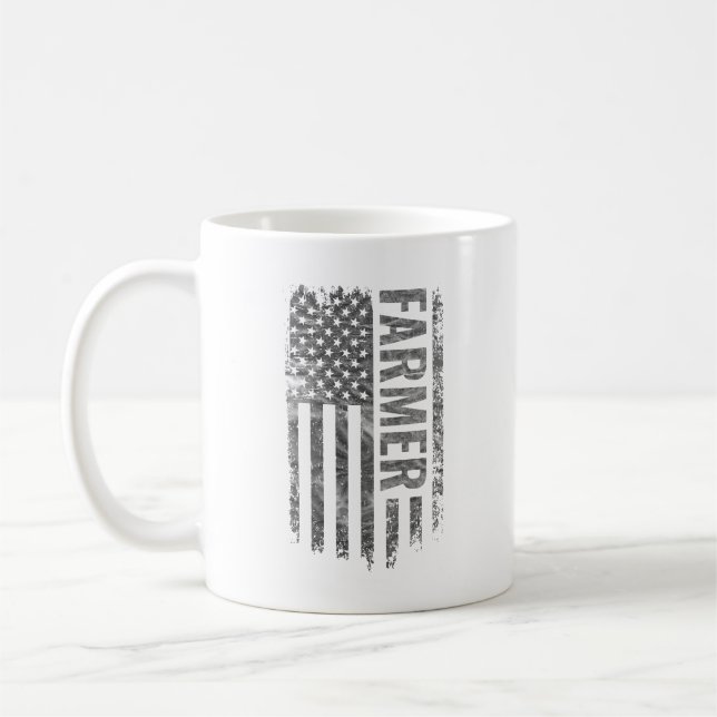 Mug Farmer USA Flag Distressed design (Gauche)