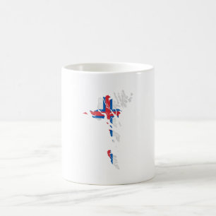 Mug Faroe Islands flag and map
