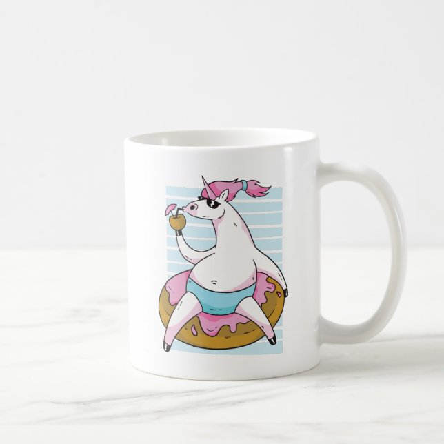 Mug Fat amusant Unicorne Pool Party Chilling Inflatabl (Droite)