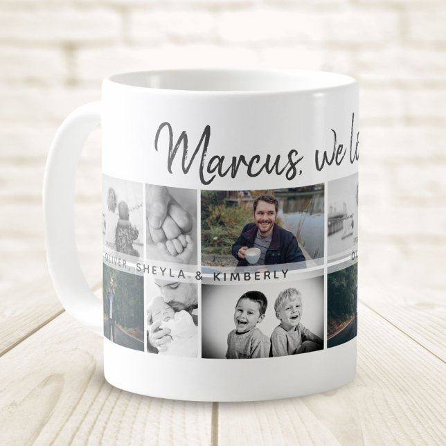 Mug Father with Kids and Family Dad Photo Collage (Créateur téléchargé)