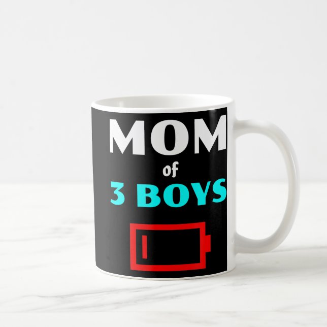 Mug Fatigué Maman De 3 Garçons Mère Avec Trois Fils Ba (Droite)