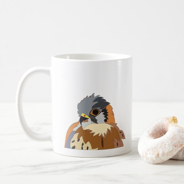 Mug Faucon Oiseau Faucon (Avec donut)