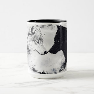 Mug Faune Loups gris et noirs