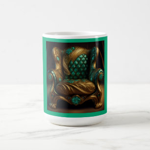 Mug Fauteuil Luxueux Vert Et Or