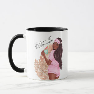 Mug Faux café Parties scintillant fille Cheveux rouges