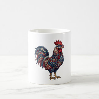 Mug Faux Coq Patriotique Brodé