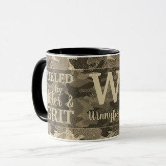 Mug Faux Or Métallisé Camouflage Pailleté Monogramme