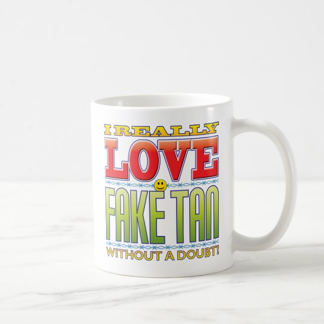 Mug Faux visage bronzage d'amour (Droite)